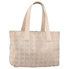 CHANEL Nuova Borsa Tote da Viaggio Nylon Beige Oro CC Auth BA7141