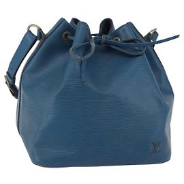 LOUIS VUITTON Borsa a Spalla Petit Noé Epi Blu M44105 LV Auth 144506