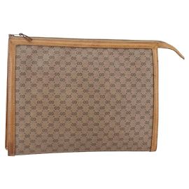 GUCCI Clutch Micro GG Supreme PVC Beige 17 039 1995 Auth 146941