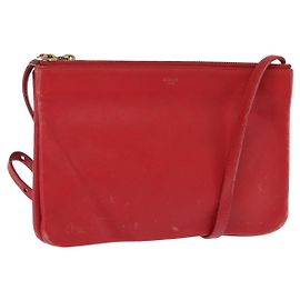 Céline Borsa a Spalla CELINE Trio in Pelle Rossa e Oro Auth fm4933