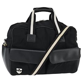 Borsa Boston BALLY in nylon e pelle 2 in 1 nera argento oro Auth 121353 - Bally