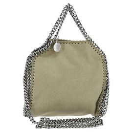 Autre Marque Stella McCartney Falabella Kette Tasche aus Polyester Beige Silber 391698 Auth BA7343