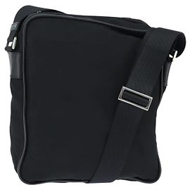 Borsa a Spalla PRADA Nylon Nero Argento Autentica am9554