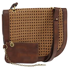 Autre Marque Borsa a spalla Stella McCartney in poliestere marrone oro Auth BA7348