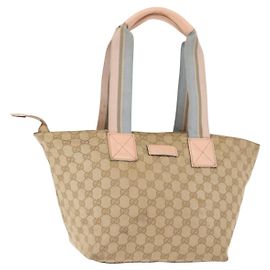 Borsa Tote in Canvas GG Gucci Beige Oro 131230 Auth BA7274