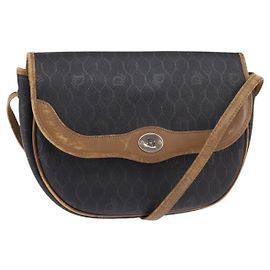 Borsa a spalla in tela a nido d'ape PVC nera Christian Dior Auth 148247