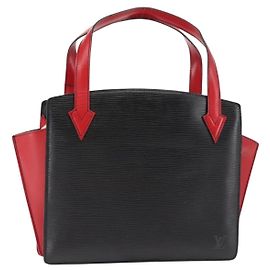 LOUIS VUITTON Borsa a Mano Varenne Bicolore Epi Nero Rosso M52387 LV Auth bs29941