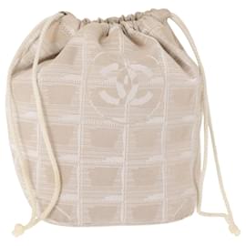 CHANEL Neue Reisetasche Nylon Beige CC Auth bs29909