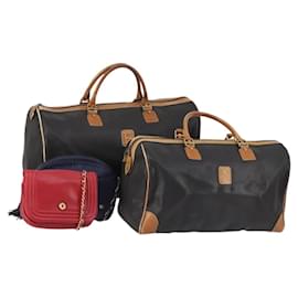 BALLY Borsa a Mano in Pelle PVC 4 Set Nero Rosso Blu Navy Auth bs29555 - Bally