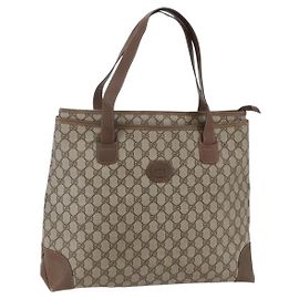 Gucci Sac fourre-tout GG Supreme en PVC beige 002 123 0093 Auth ep11324