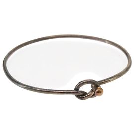 Autre Marque Bracciale Bangle Hook & Eye in Argento Ag925 K18 Auth SW1659