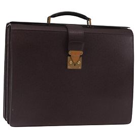 LOUIS VUITTON Briefcase Ural in Pelle Taiga Acajou M30026 LV Auth th6414