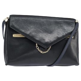 Chloé Borsa a Spalla Chloe in Pelle Blu Navy Oro Auth BA7371