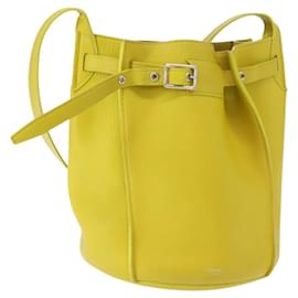 CELINE Grande borsa a secchiello in pelle gialla e argento autentica 148918 - Céline