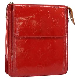 LOUIS VUITTON Monogram Vernis Motto Accessory Pouch Red M91137 LV Auth gh1058