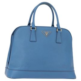 PRADA Handtasche aus Safiano-Leder Blau Gold Auth fm4916