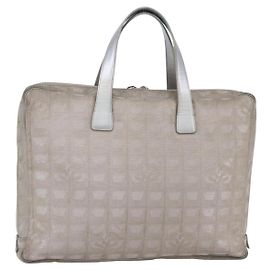 CHANEL Nuova Borsa Tote da Viaggio Nylon Argento CC Auth BA7299