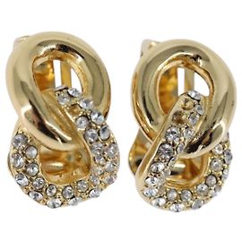 Brinco Christian Dior em metal dourado Auth bs30422
