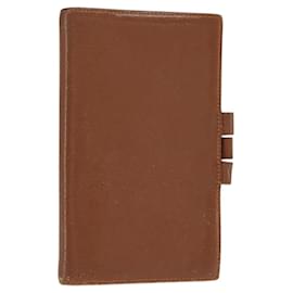 HERMES Day Planner Cover Leather Brown Orange Auth bs30416 - Hermès