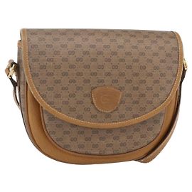 Gucci Borsa a Spalla Micro GG Supreme PVC Beige Oro Auth BA7246