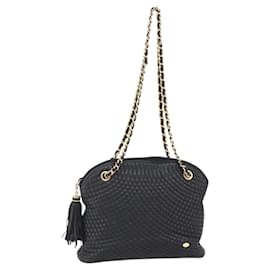 BALLY Borsa a Spalla a Catena in Pelle Nera Auth bs30460 - Bally