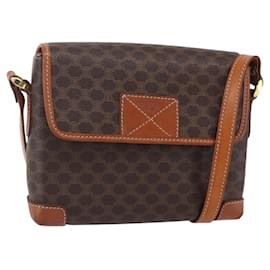 Borsa a Spalla in Tela Macadam CELINE in Pelle PVC Marrone Oro Auth ki6135 - Céline