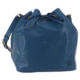 LOUIS VUITTON Borsa a Spalla Petit Noé Epi Blu M44105 LV Auth 146215