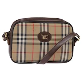 Autre Marque Borsa a spalla in pelle beige con motivo Nova Check di Burberrys, oro, autentica bs30210