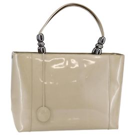 Borsa Tote Maris Pearl in pelle verniciata beige Auth 146601 di Christian Dior