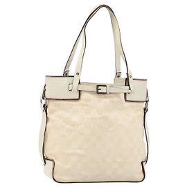 Gucci Borsa tote in tela GG beige 107757 Auth 148167