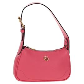 Borsa a mano in pelle GG Marmont di GUCCI Rosa Oro 739076 Auth BA7266M