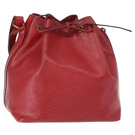 LOUIS VUITTON Epi Petit Noé Schultertasche Rot M44107 LV Auth 150540