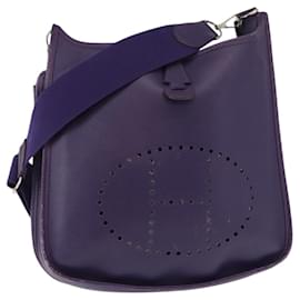 Hermès HERMES Schultertasche Evelyn 3 Leder Lila Silber Auth ka146