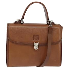 Autre Marque Borsa a mano in pelle Burberrys Nova Check 2 in 1 marrone oro Auth bs30444
