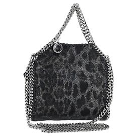 Autre Marque Borsa Falabella Chain Stella McCartney in poliestere Nero Argento 391698 Auth BA7373