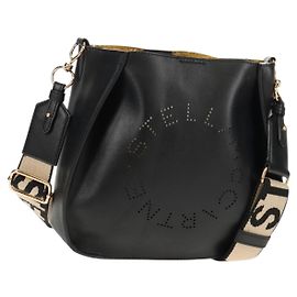 Autre Marque Borsa a spalla Stella MacCartney in poliestere Nero Oro 700073 Auth bs30828