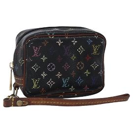 LOUIS VUITTON Pochette Wapity Monogram Multicolore Nera M58034 Auth 152412