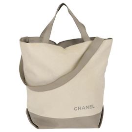 Borsa Tote in Nylon CHANEL Sports Line 2way Grigio Argento CC Auth bs30392