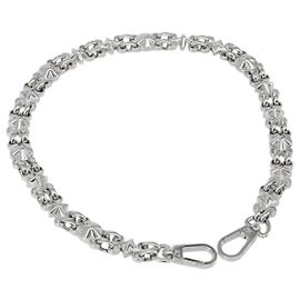LOUIS VUITTON Correa de Hombro de Cadena de Metal 22"" Plata LV Auth 150794