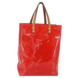 LOUIS VUITTON Monogram Vernis Reade MM Sac à Main Rouge M91086 LV Auth 150501