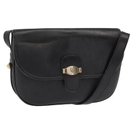 Borsa a spalla in tela a nido d'ape PVC nera e oro Christian Dior Auth ep11923