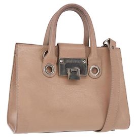 Borsa a mano in pelle Jimmy Choo 2 in 1 Rosa Argento Auth bs30826