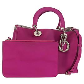 Borsa a mano Christian Dior Diorissimo in pelle 2 in 1 viola argento autentica bs30787