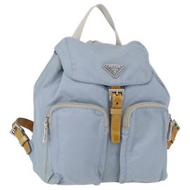 PRADA Backpack Nylon Light Blue Silver Auth 134383 Silvery  display picture 2