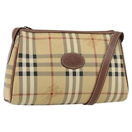 Autre Marque Borsa a Spalla Burberrys Nova Check PVC Beige Oro Auth ka004
