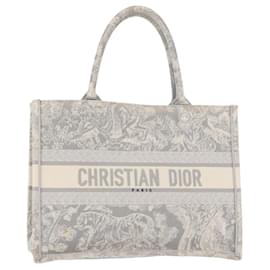 Christian Dior Toile De Jouy Book Tote Handtasche aus grauem Canvas Auth ka013V