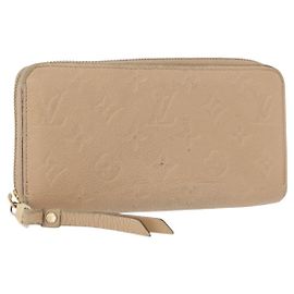 Portafoglio Zippy Monogram Empreinte LOUIS VUITTON Beige M61866 Auth bs31261