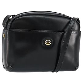 Borsa a Spalla in Pelle Nera e Oro Auth BA7973 di GUCCI
