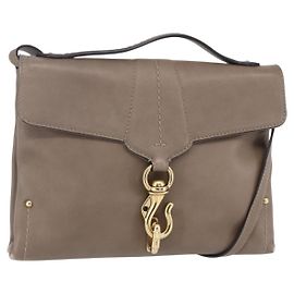 BALLY Borsa a Spalla in Pelle Beige Oro Auth BA7570