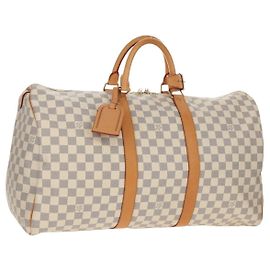 LOUIS VUITTON Borsa Boston Keepall 50 Damier Azur N41430 Auth LV 154925V